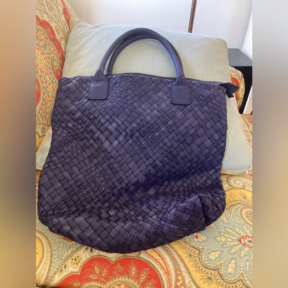 Falor made in Italy woven leather tote bag